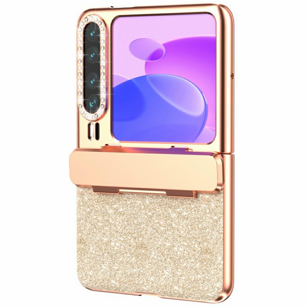 For Huawei Pura X Case Hinge Protection Rhinestone Glitter PC Phone Cover