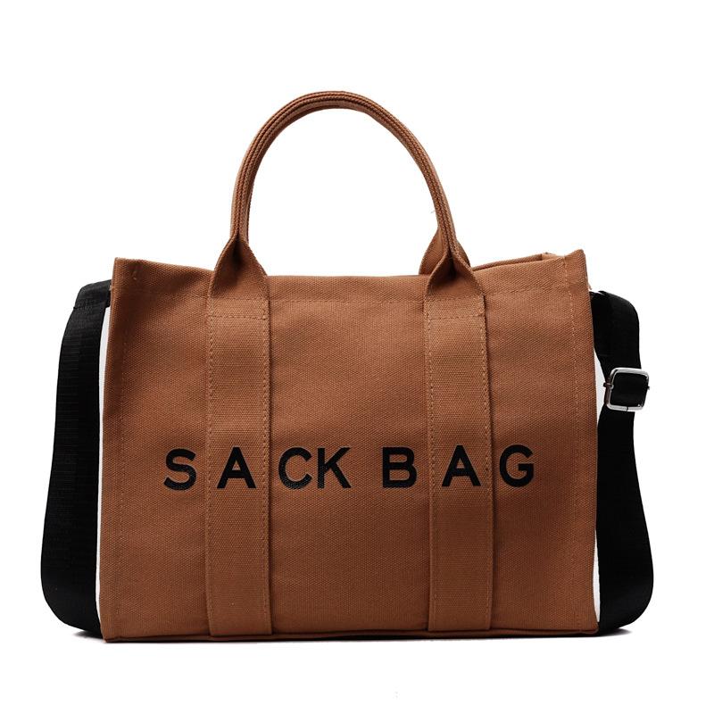 Fashion Large Capacity Commuter Versatile Large Capacity Handheld Cloth Bag Female Students Class Leisure Travel Light Messenger Bag коричневый