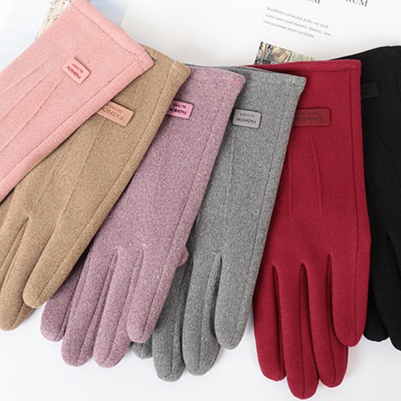 Women Men Winter Thick Plush Gloves Fashion Warm Suede Outdoor Guantes Lady Touchscreen Driving Gloves Sports Cycling Mittens