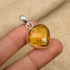 Hjärtformad honungstopas ädelsten handgjord 925 sterlingsilver smyckeshänge för bröllopspresent