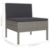 VidaXL Garden Lounge Set 9 Pcs, with Cushions Wicker Resin Grey