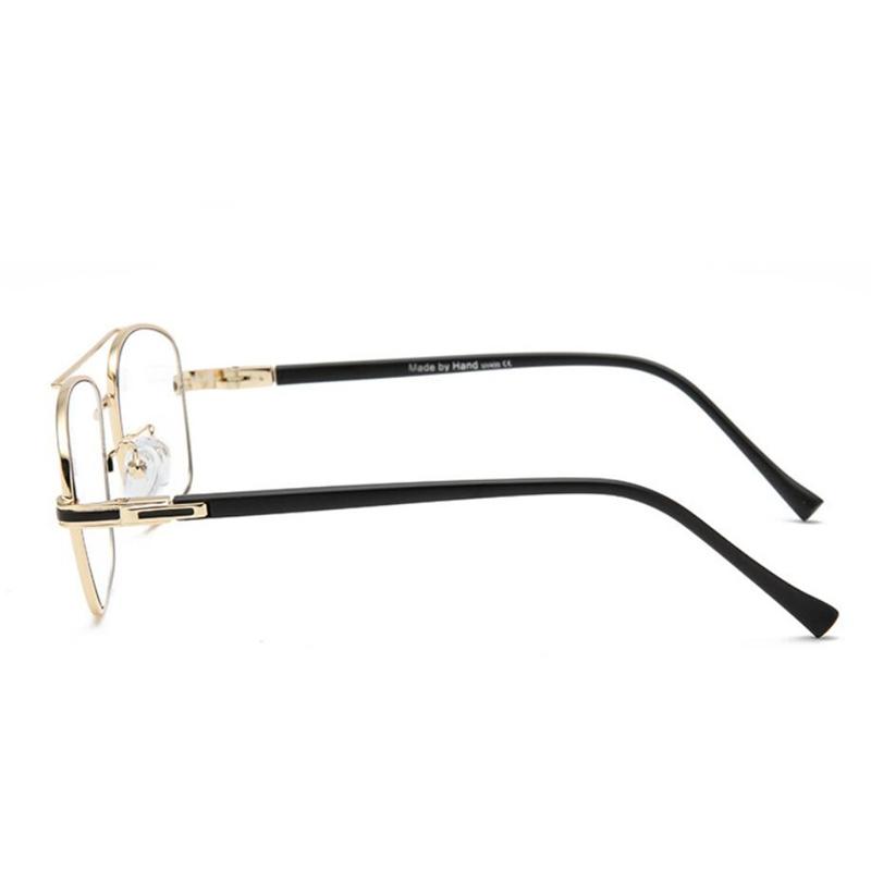 Double Beam Anti-Blue Light Square Nearsighted Glasses Women Men Metal Spring Hinge Prescription Spectacles 0 -0.5 -0.75 To -6.0