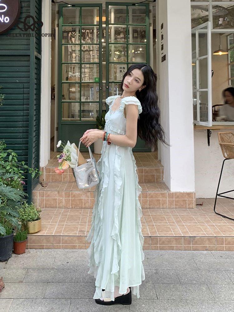 Faldas Mujer Verano Vestido Largo De Verano Mujer Halter Con