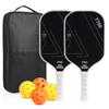 Carbon Fiber Pickleball Paddle Set With Honeycomb Core Beginners Recreational Players