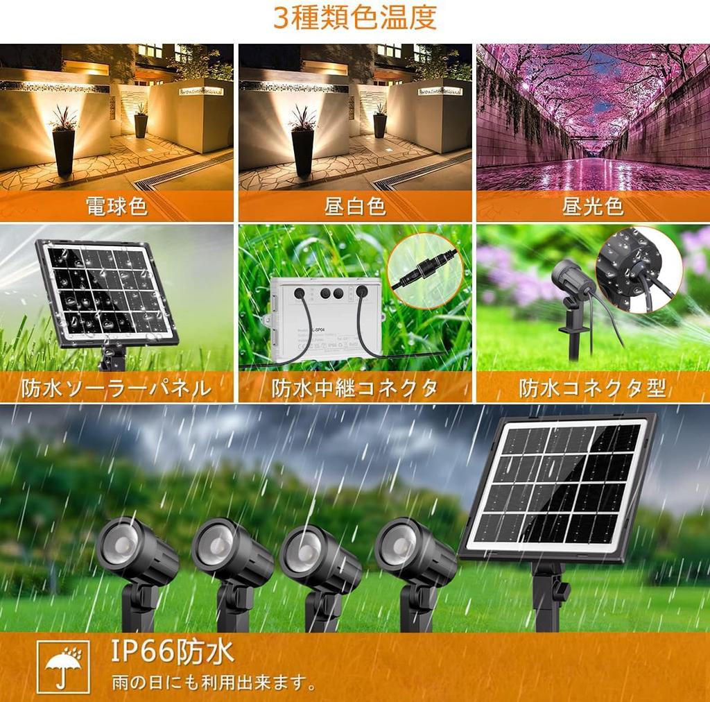 MEIKEE 3 Color 3 Brightness Remote Solar Garden Light Warm Neutral Daylight Auto IP66 4 Garden Landscape Sign Walkway 3 Color Temperatures [2025