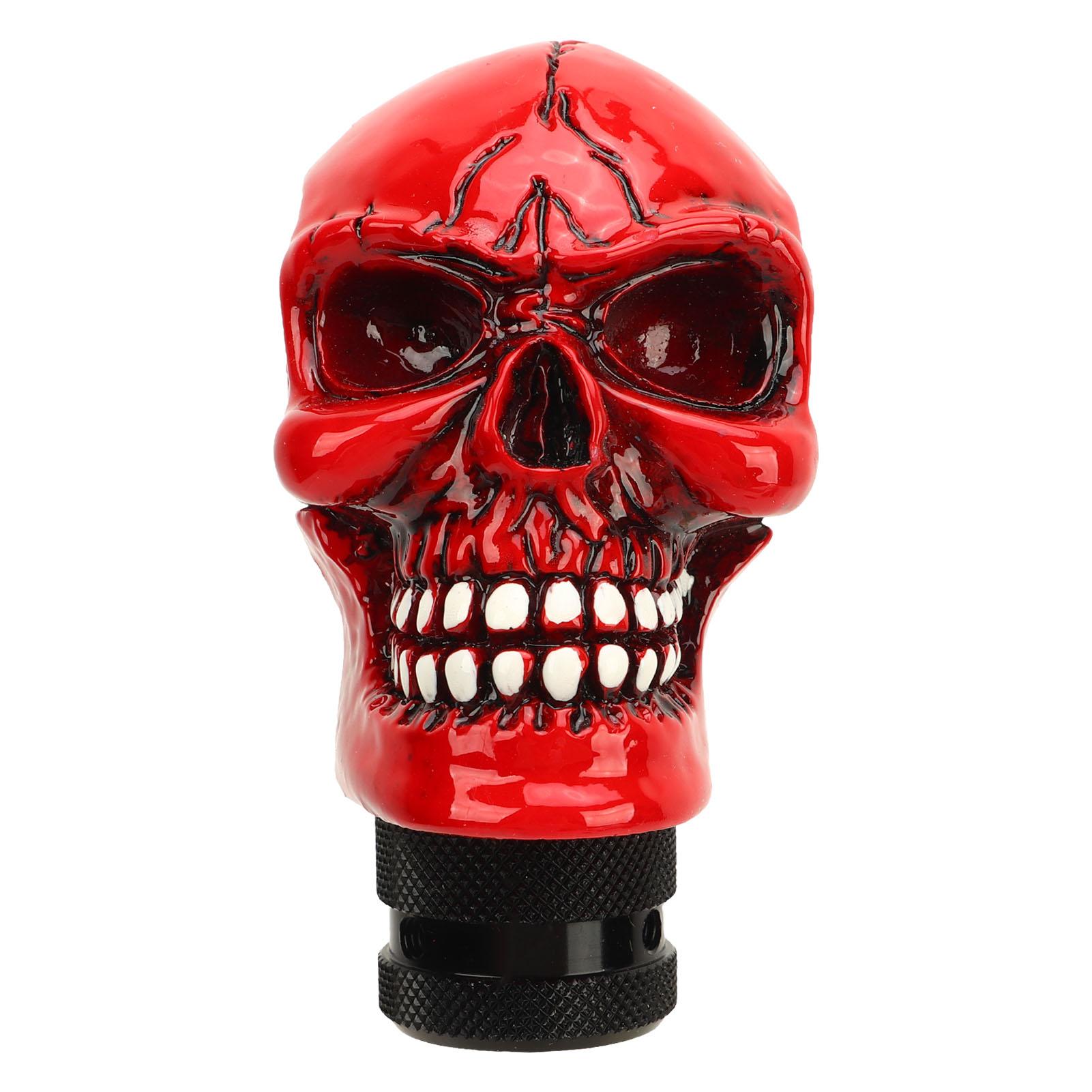 

Skull Gear Shift Knob Red Universal Skull Head Resin Shift Lever Handle Shifter Knob Manual Lever Stick for Cars