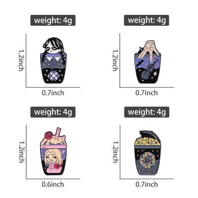 Witch Coffee Enamel Pins Custom Halloween Brooches Lapel Badges Gothic Jewelry Gift for Kids Friends