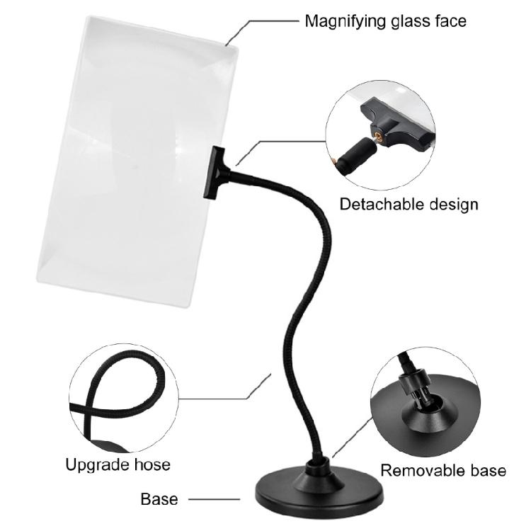 Velká Lupa se Stojanem Lupa Flexibilní Celá Stránka Knihy Zvětšovací Dárek pro Čtení Malování Šití Telefon