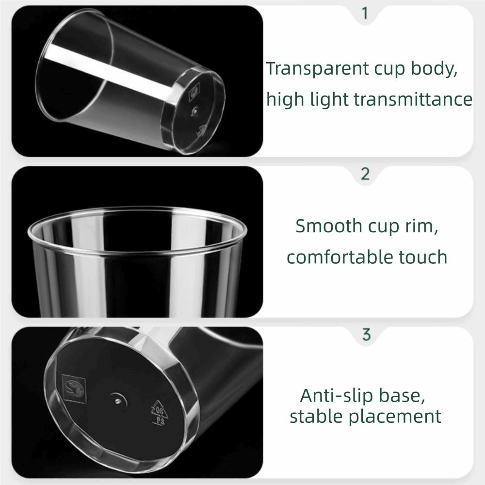 25pcs Household Round Disposable Cups Reusable Thickened Disposable Dessert Cups Party Supplies Plastic Transparent Cup