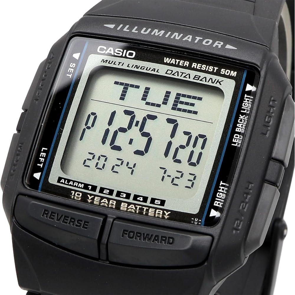 Casio Data Bank Telememo 30 Digital Watch DB-36-1AV Men's Black Overseas Model