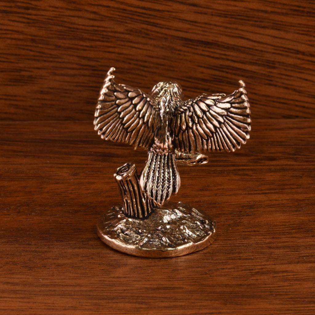 Vintage Eagle Figurine Copper Bird Statue Miniature Sculpture Ornament Office Desk Animal Decoration Home Decor Handmade Craft