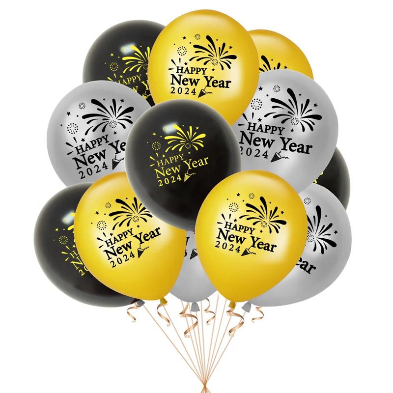 New Year 2024 Number Foil Balloons Happy New Year Eve Party Favors Supplies Garland Photo Props Christmas Decorations Navidad