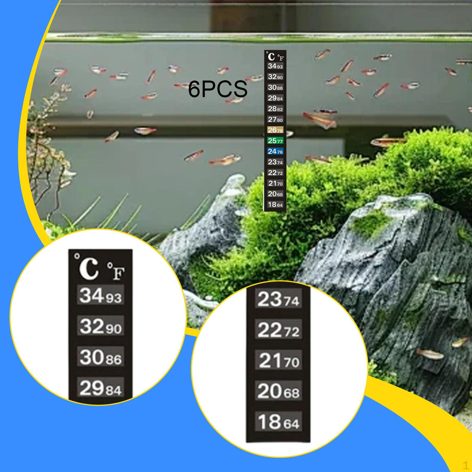 

6Pcs Aquarium Thermometer Strips Temperature Indicators Easy Installation High Performance Fish Tank