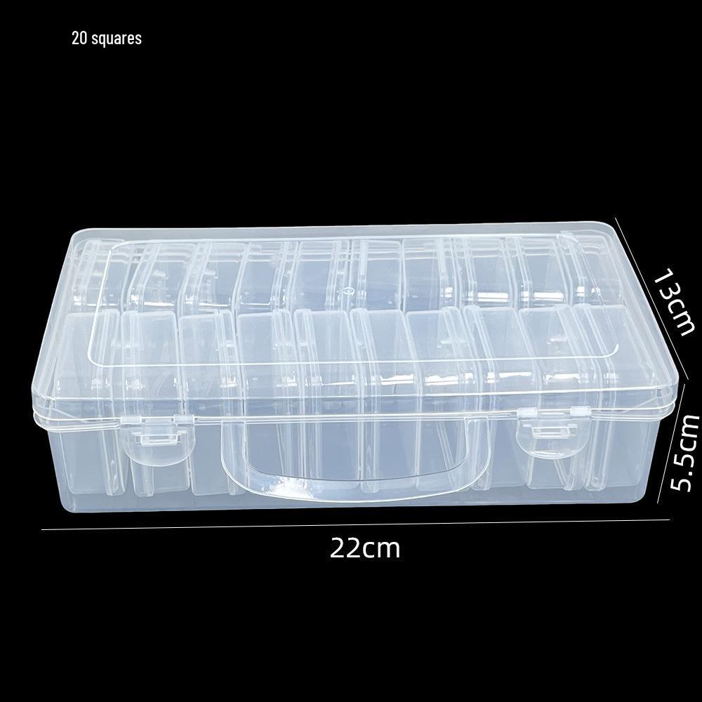 Transparent Bead Compartment Box with Lid for DIY Storage