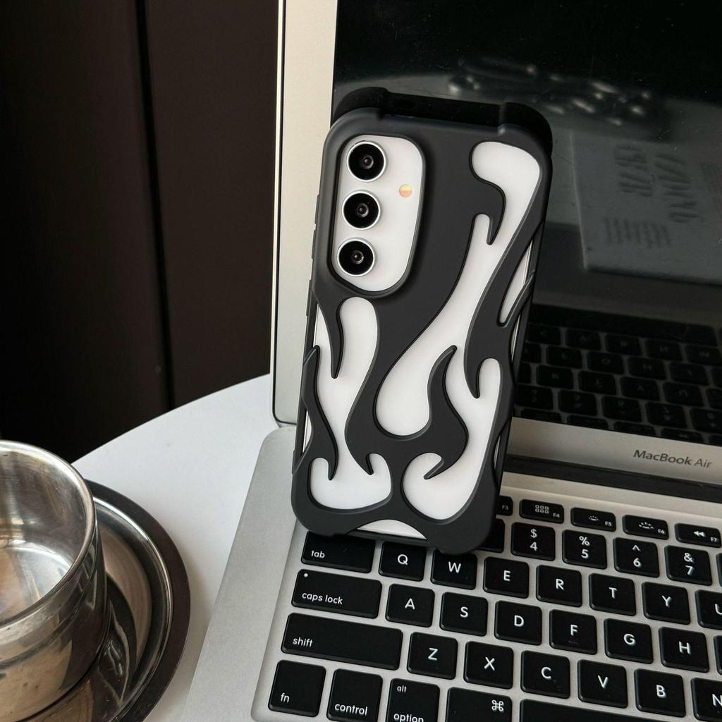 Frosted Hollow Flame Samsung S24 Ultra Case - Heat Dissipation, Drop Protection Cover