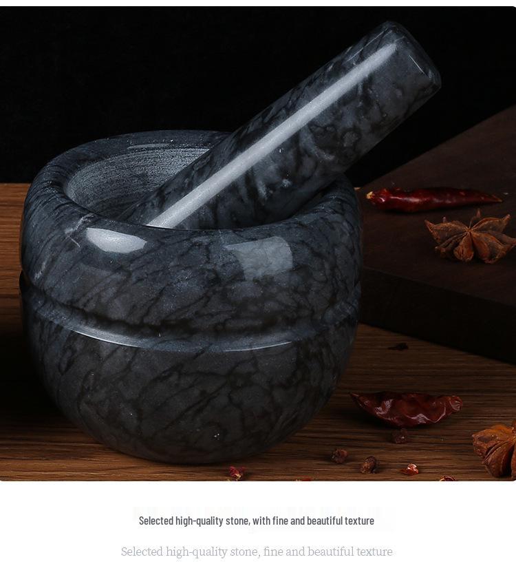 Small Marble Mortar and Pestle - Natural Stone Grinder for Garlic and Pepper Crushing