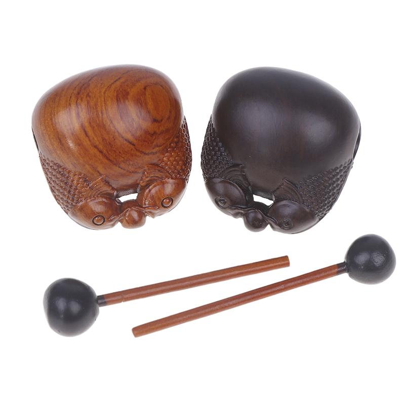 Solid Wood Tone Fish Percussion Instrument - Ideal For Buddhist Decor, Home & Temple Ornament Wooden Fish Musical Ornaments