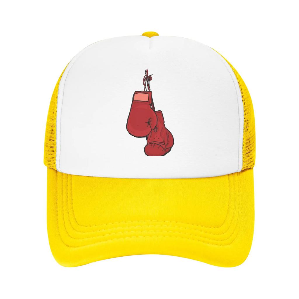 Hanging Red Boxing Gloves Merch Mesh Foam Trucker Hat Summer Cooling  Mesh-back Baseball Cap Leisure Adjustbale