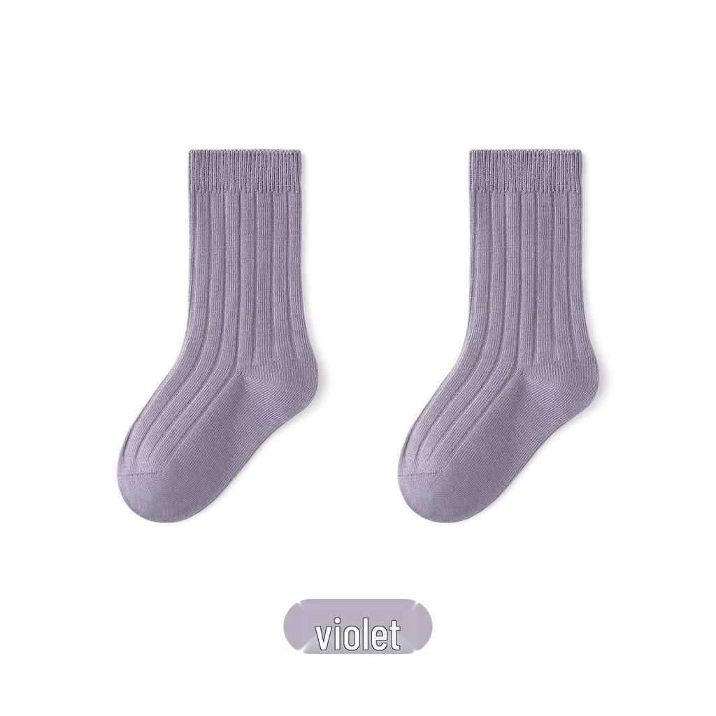 New Spring & Autumn Cotton Socks for Kids - Solid Color Short Socks for Boys & Girls