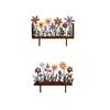 1Pc Wrought Iron Flower Garden Decoration Ground with Colorful Flower Design, Suitable for Terrace, Fence and Courtyard Decoration, Hallowe