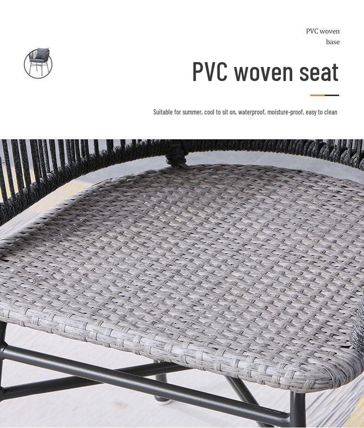 Three-Piece Rattan Chair & Table Set for Balcony or Outdoor Spaces