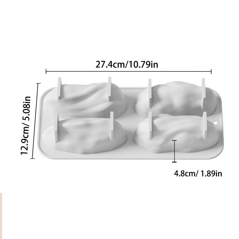 

Pistachios Design Chocolate Mold 4 Cell Silicone Mousse Cake Mould Food Grade Kitchen Bakeware For Party Dessert Baking Tools белый