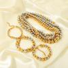 INS Fashion 18K Gold-Plated Stainless Steel Beaded Necklace, No-Fade, High-Grade Titanium Steel Jewelry.