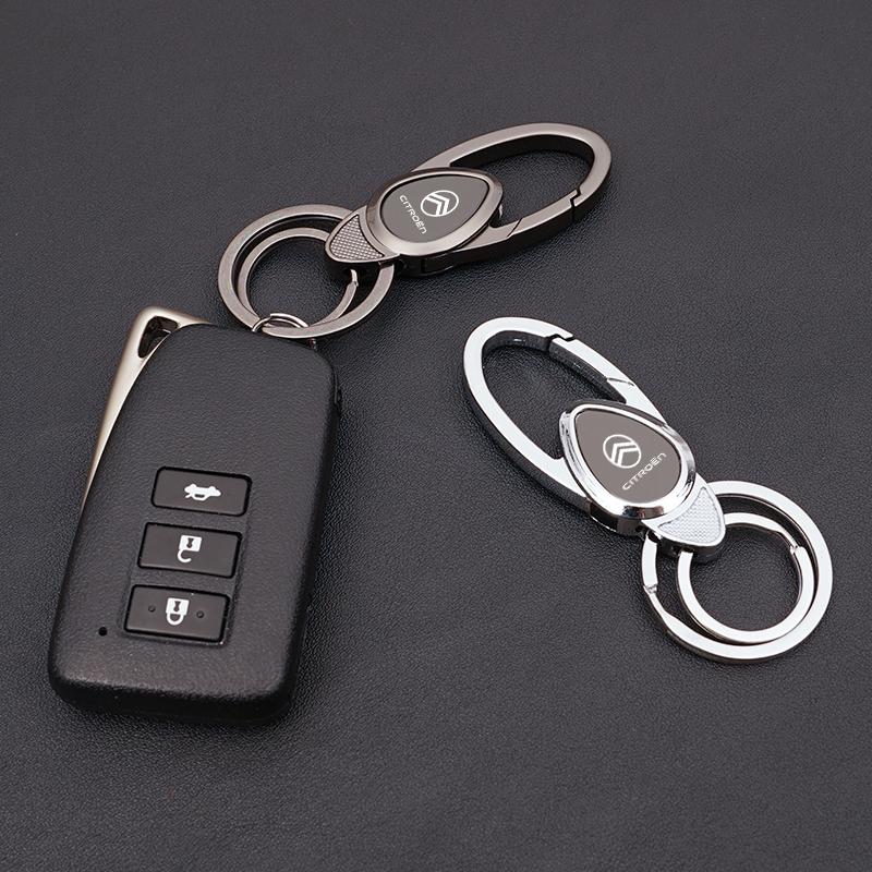 AGN4 Car Zinc Alloy Key Ring Keychain Auto Keyring Decor Accessories For Citroen C4 C3 C5 C5X e-C4 X e-C3 C-Elysee Berlingo C1 C6 C2