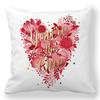 Creative Valentine's Day Happy Letters Digital printing short plush pillow covers for car sofa office cushion cover home goods