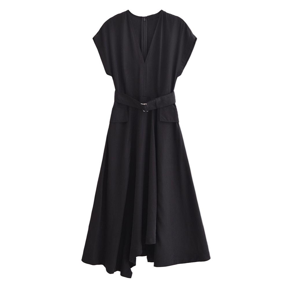 

Spring/Summer 2025 Women s V-Neck Tie Waist A-Line Dress Medium