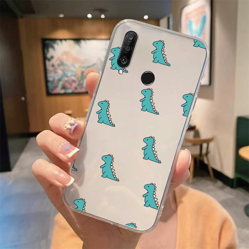 Phone Case For Huawei P30 P20 Lite Y6 Y7 P Smart 2019 Mate20 Lite Colorful Leopard Transparent Clear Marble Print Dinosaur Cover