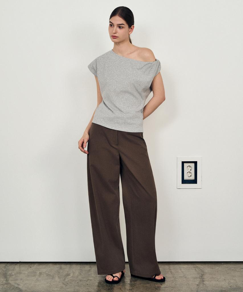 Laneonkyulleoseu Denim-Like Wide Pants_Brown