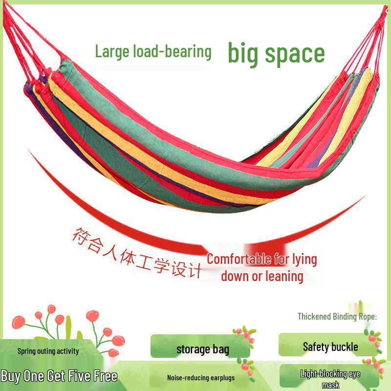 Thickened Anti-Rollover Hammock Swing Chair for Outdoor/Indoor Use - Single/Double, Child/Adult