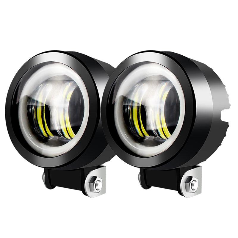 2PCS/1PCS Waterproof Round LED Angel Eyes Light Bar Portable Spotlights Motorcycle Offroad Car Truck Driving Boat Work Light