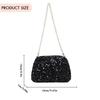 Ladies Trendy Crossbody Bag with Chain Versatile Satchel Bag Large Capacity Glitter Sequin Bag Female Work Date Commute Bag