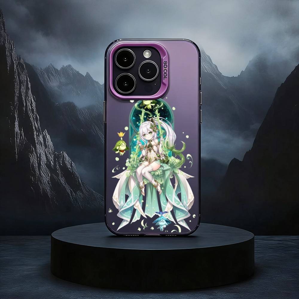 N-Nahida Genshin Impact Black Candy silver phone case Phone Case For iPhone17,16,15,14,13,12,11 Plus,Pro Max