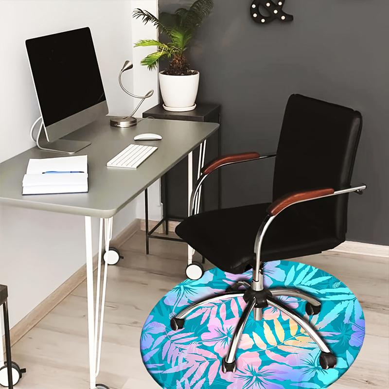1pc Office Carpet Chair Mats Tropical Floral Pattern Perfect for Decorating Office Chairs, Living Rooms, Or Bedrooms