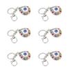 6Pcs Eye Keychains Durable Metal Stylish Rhinestone Bright Colors Lobster Clasp Keychain for Car Handbag Purse