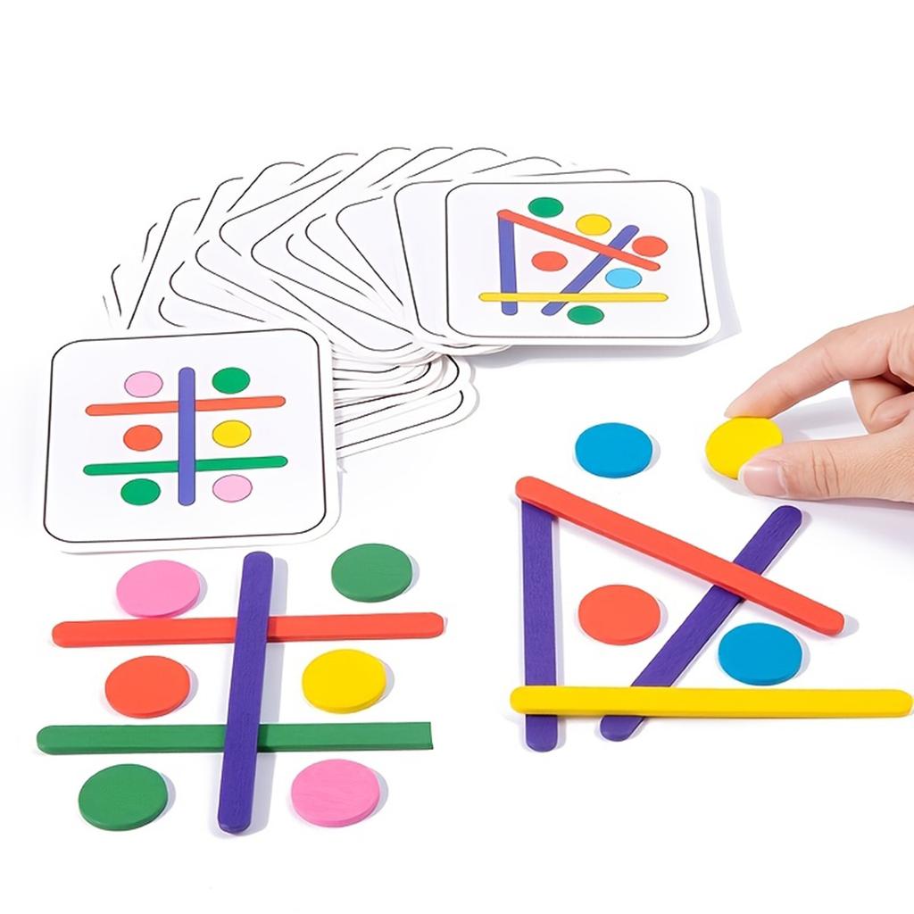Wooden Colorful Stick Toys Stimulate Children's Image And Color Discrimination Ability Through Interesting Puzzle Games.