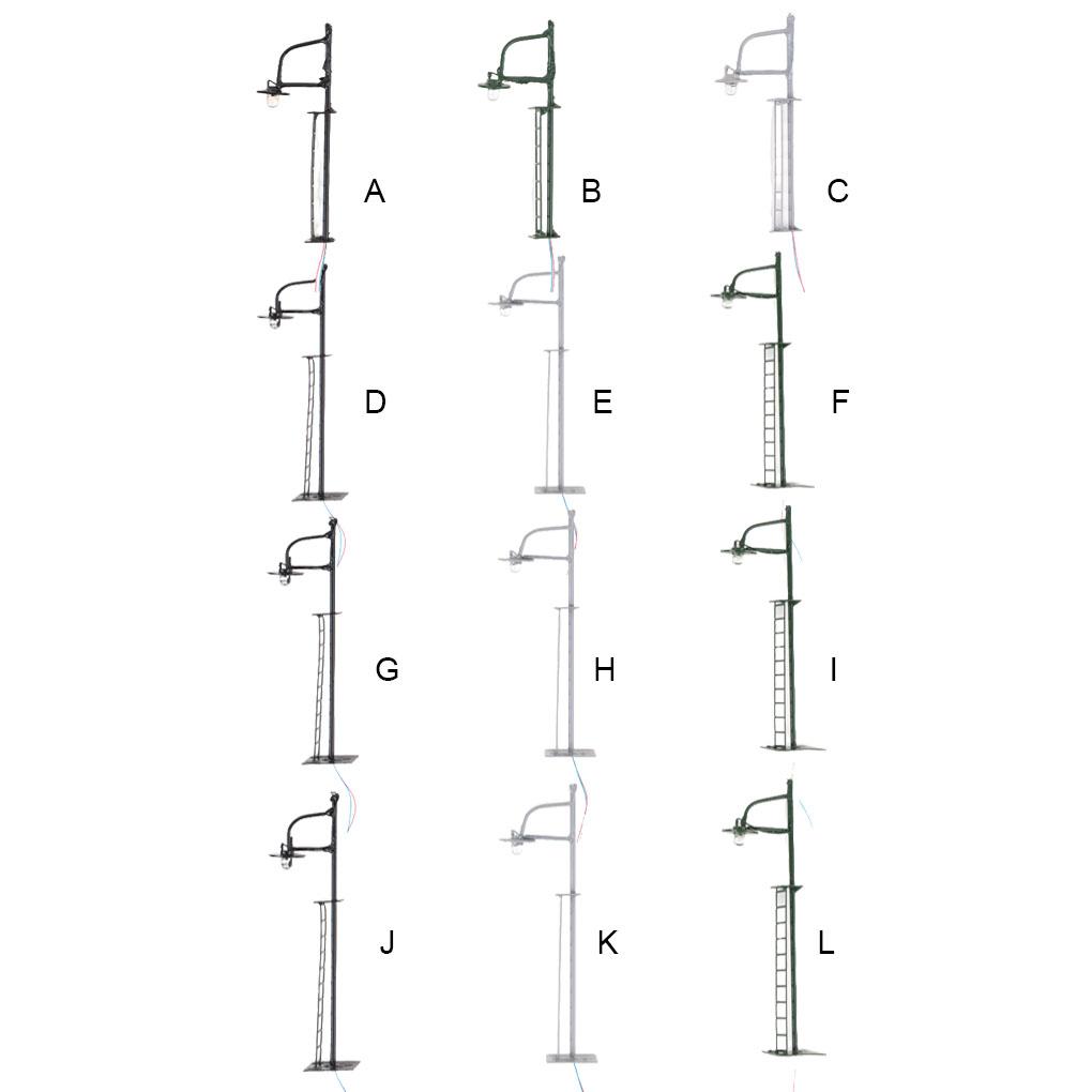 Model Train Lamppost with Ladder Home Landscape Decorations LED Railway Light Miniature Single-Head Track Lamp Table Toys