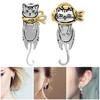 Stylowe Asymetryczne Kolczyki Koty Wykonane z Wytrzymałych Materiałów Stopowych do Długotrwałego Użytku Komfort i Noszenie na Co Dzień