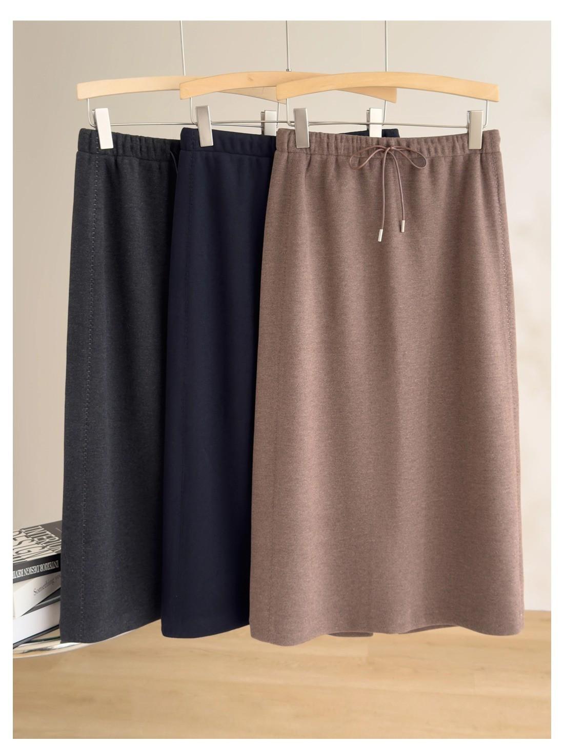 

Endison Versatile Velvet Drawstring Wool Skirt - Women s Autumn Winter 2025 Collection M темно-синий