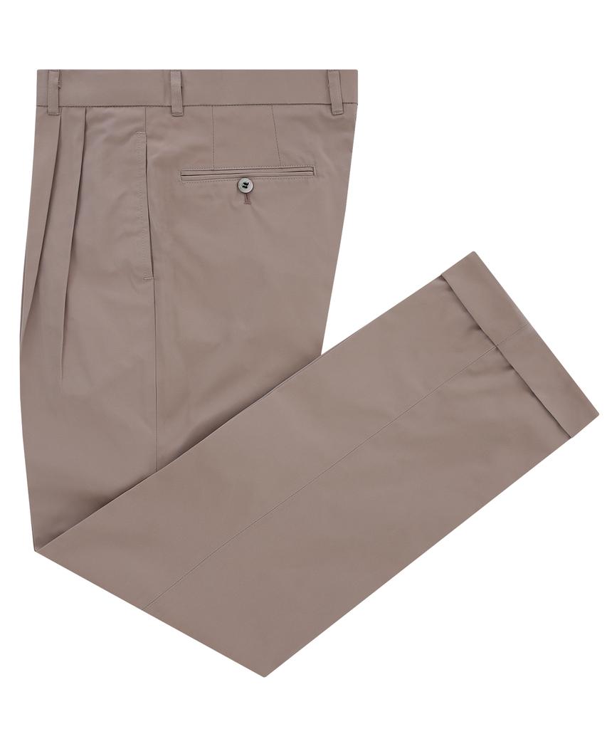 BELLIEF Essential Cotton Two Tuck Chino Pants (Khaki)