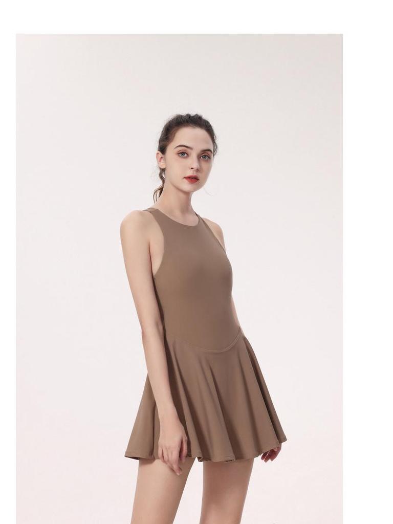 Women's Breathable Cross-Border Yoga Dress: Versatile for Tennis, Dance, and Running, with Anti-Exposure Design