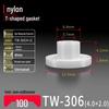 T-förmiger Nylon-Kunststoff-Dichtungsring und Schraubwellenhülse (Für dich: M2-M35)