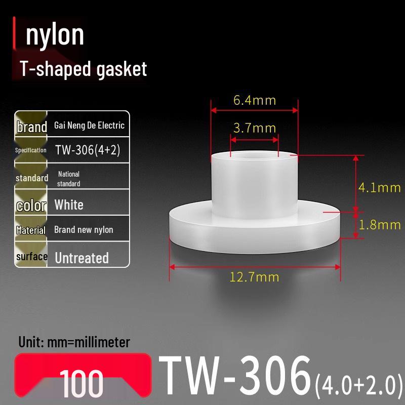 T-förmiger Nylon-Kunststoff-Dichtungsring und Schraubwellenhülse (Für dich: M2-M35)