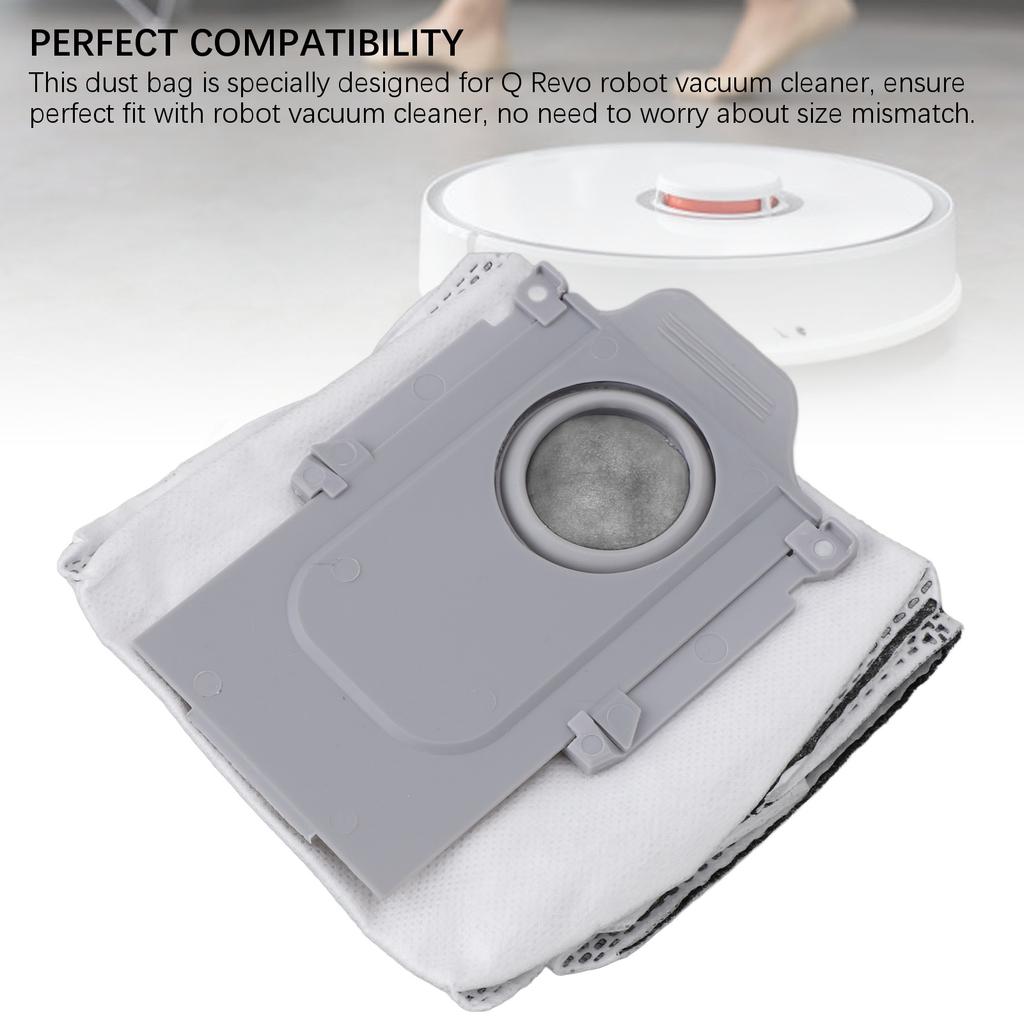 10pcs Robot Vacuum Cleaner Dust Bag Effective Filtration Dust Collection Bag for Q Revo