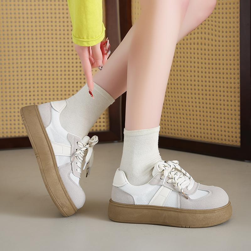 Fashion CRLAYDK Retro Low Top Women's Sneakers Casual Skateboard Walking Shoes Platform Fashion Ladies Height Increase Sports Tennis