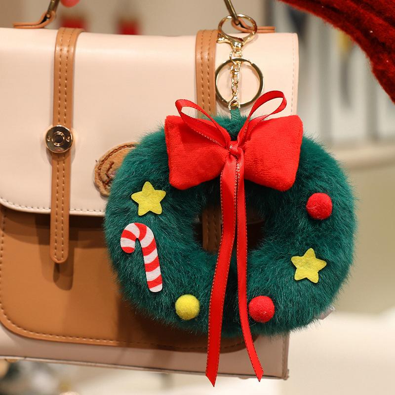 Adorable Merry Xmas Plush Toy Holiday Present Stuffed Gentle Santa Claus Gingerbread Man Sock Bell Tiny Xmas Tree Home Decor