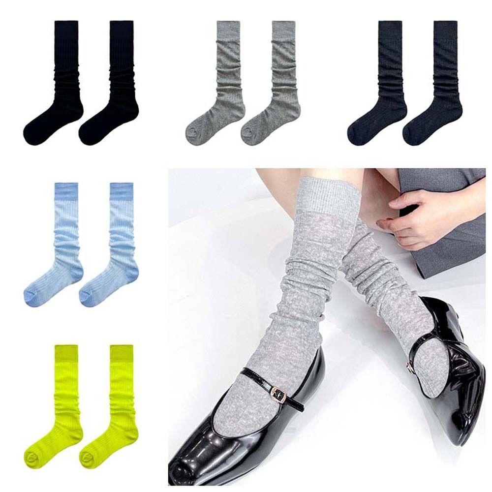 Thin Thin Long Socks Lolita Mid-tube Stocking Korean Ins Knee High Socks  Ballet